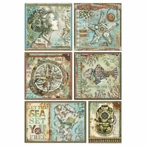 Deco Foam carta di riso decoupage A4 mondo marino 28 g