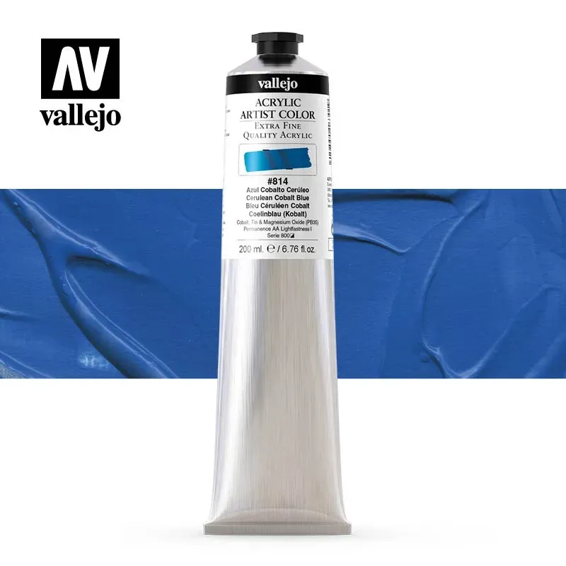 Vallejo Acrylic Artist 814 acrilico blu cobalto 200 ml
