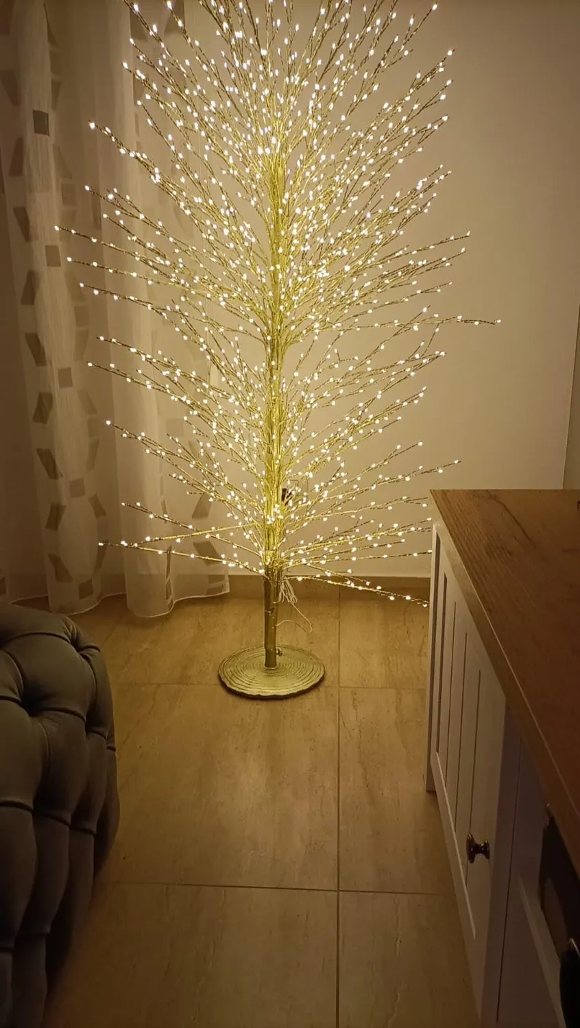 Giodicart Xmas Faggio 1500 Led albero luminoso oro 150 cm luce calda