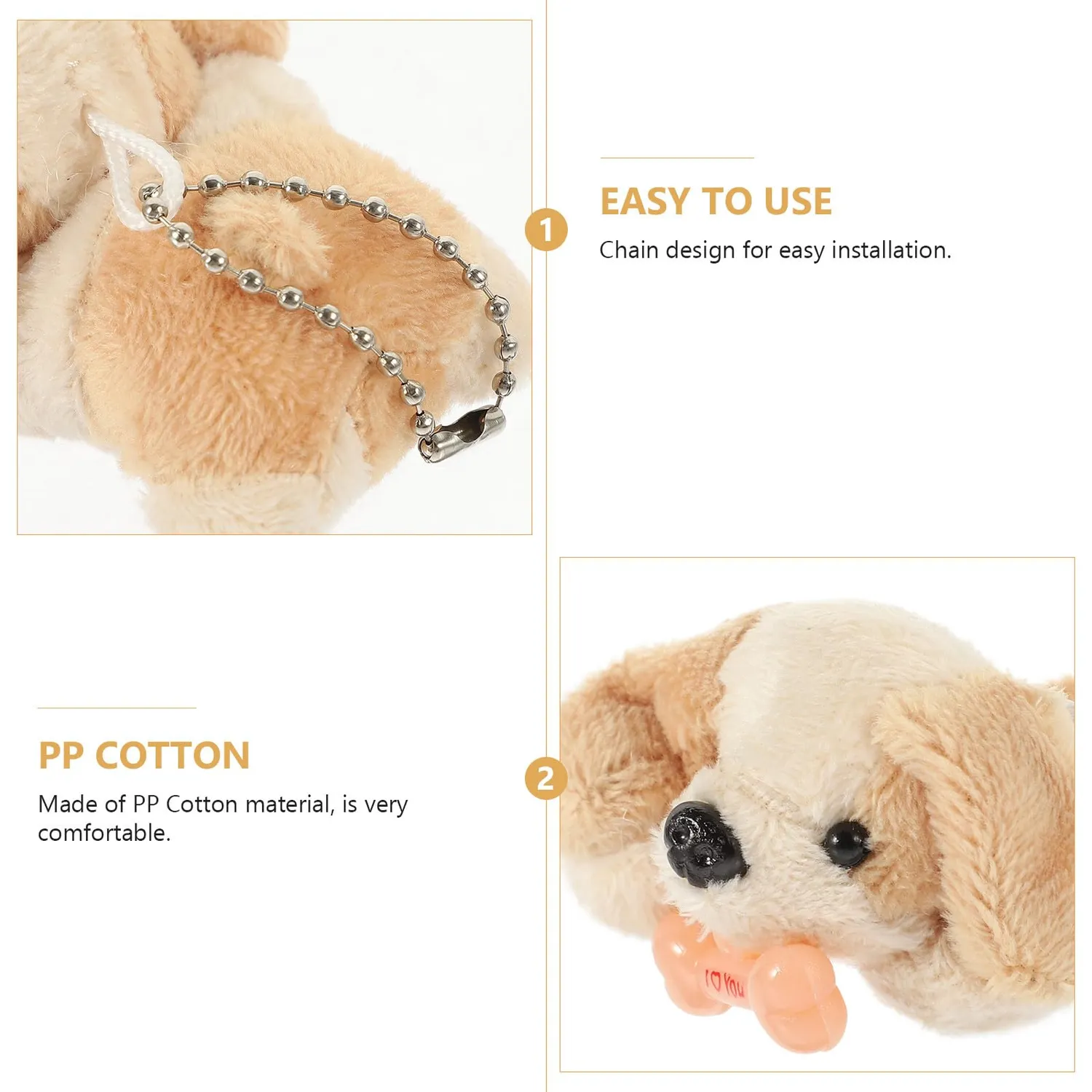 Angoily Portachiavi Peluche Cane Grigio Morbido 6,5 cm