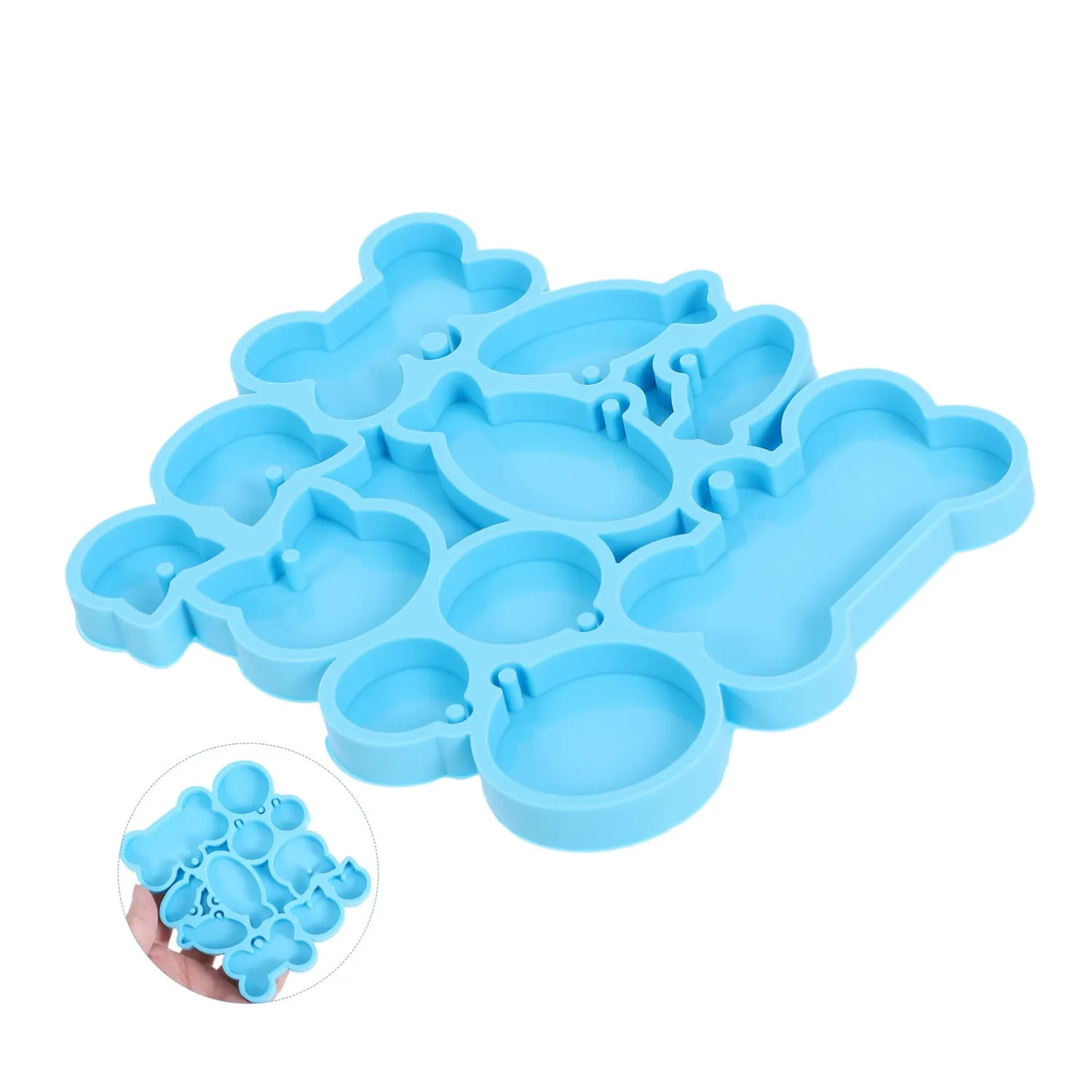 Angoily Stampi Silicone Targhette Cane Resina Forme Blu