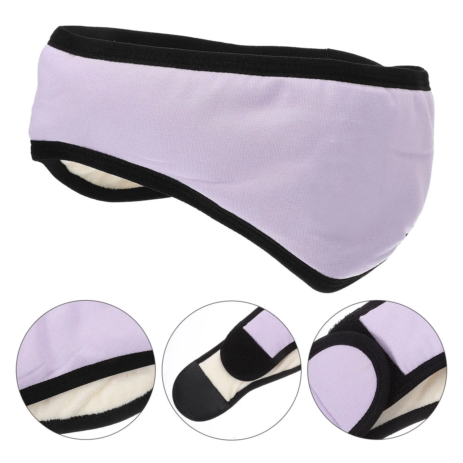 Angoily fascia paraorecchie nera regolabile cotone