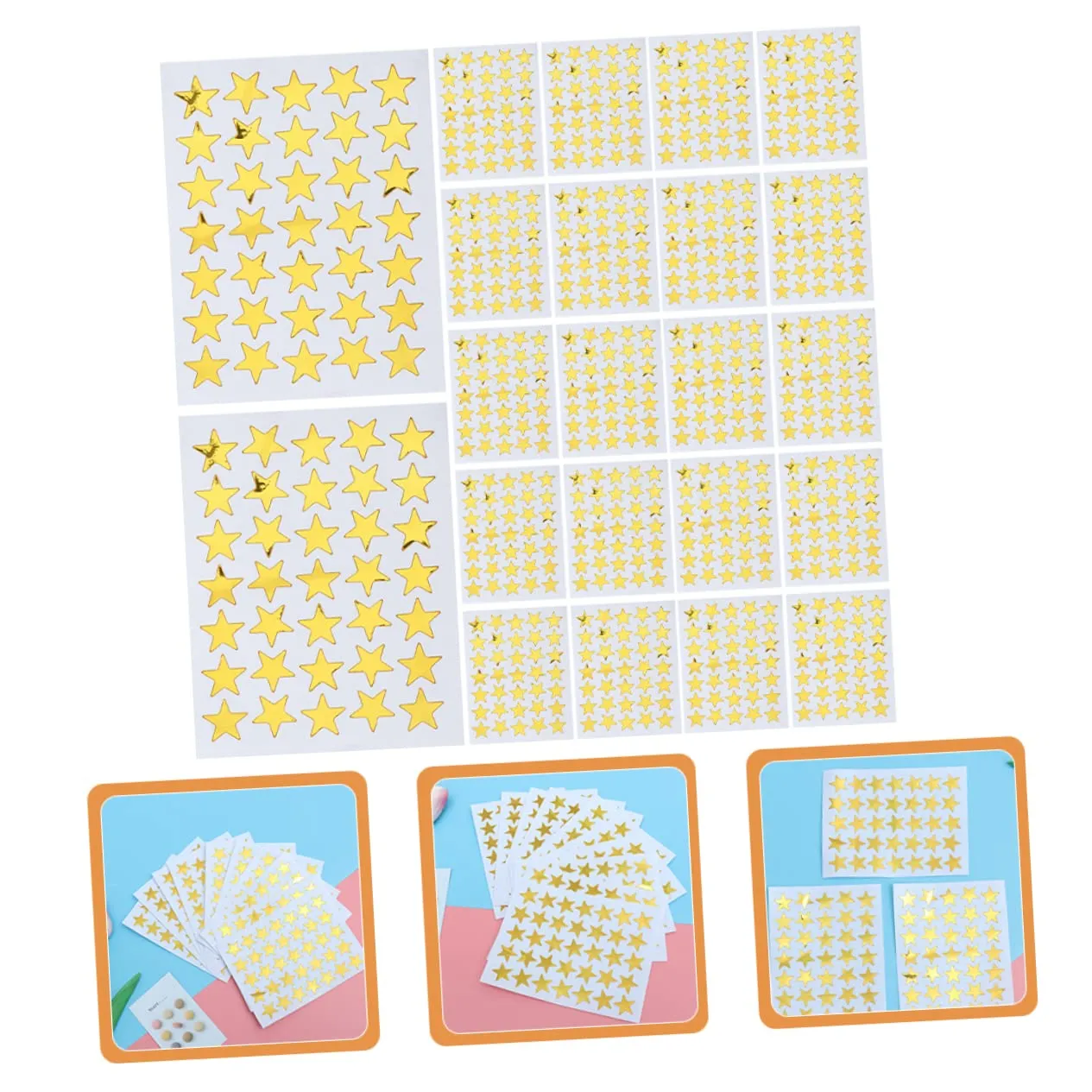 Angoily Stelle Adesive Oro 50 Fogli PVC piccole premio