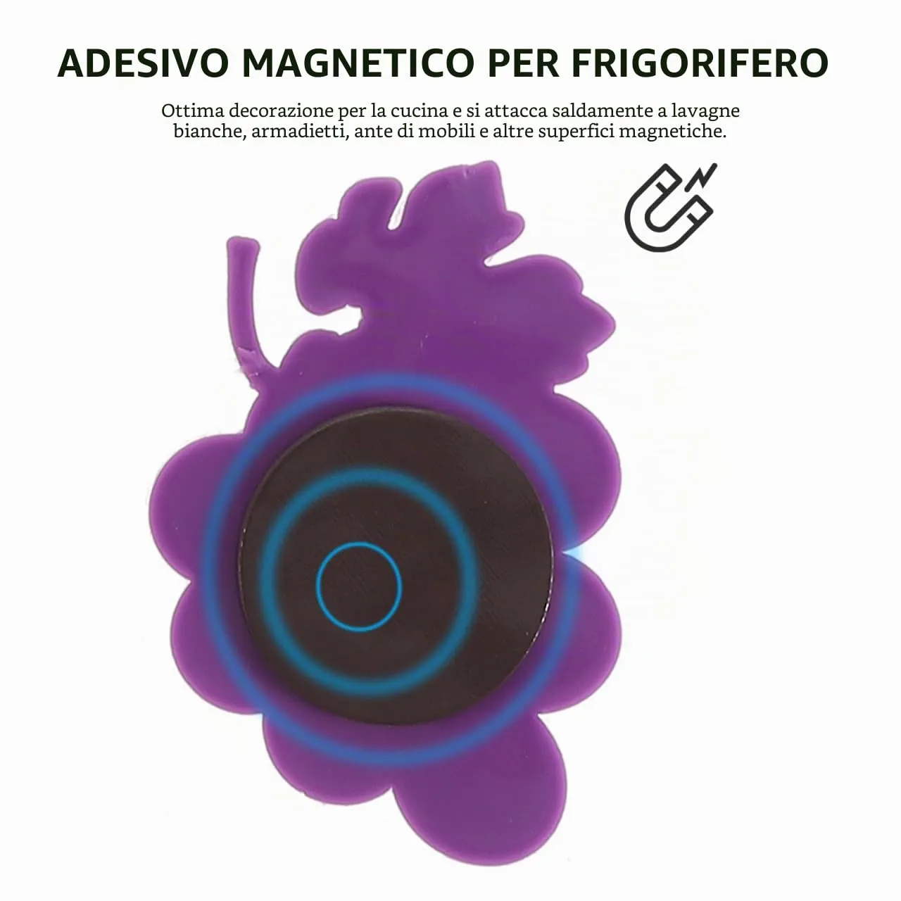 Angoily magneti frigo frutta 10 pezzi calamite colorate bambini