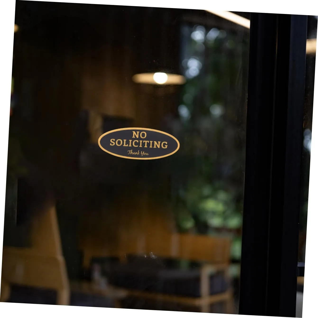Angoily Cartello No Soliciting Acrilico Oro 2 Pezzi