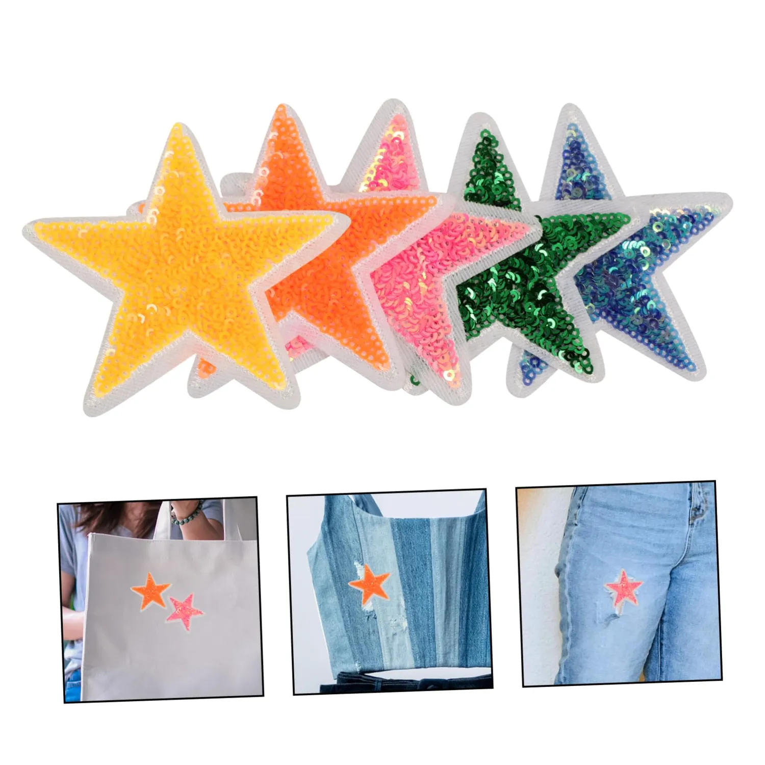Angoily toppe stella paillettes 10 pezzi piccole