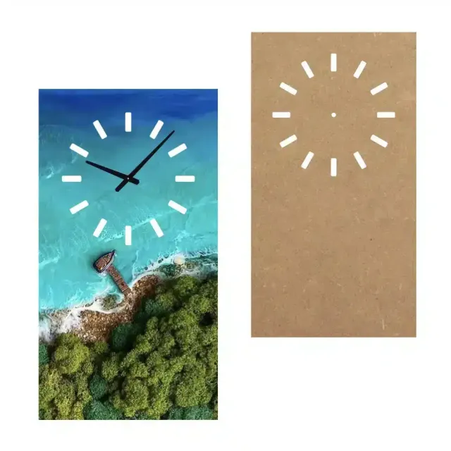 Naturesin Pannello MDF orologio parete 50x28 cm resina