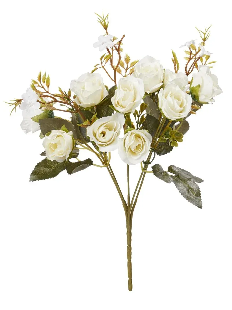 Deco Foam 3865720 bouquet rose bianche 30 cm