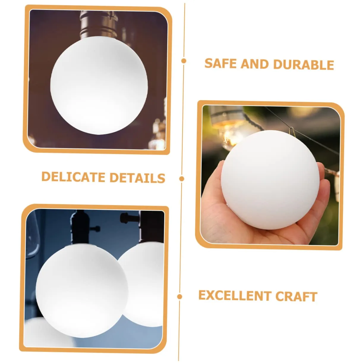 Angoily paralume globo bianco 8 cm acrilico G9
