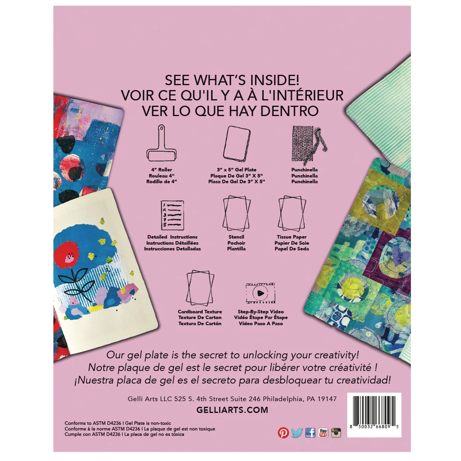 Gelli Arts Journal Kit stampa gel con piastra 3x5 e journal