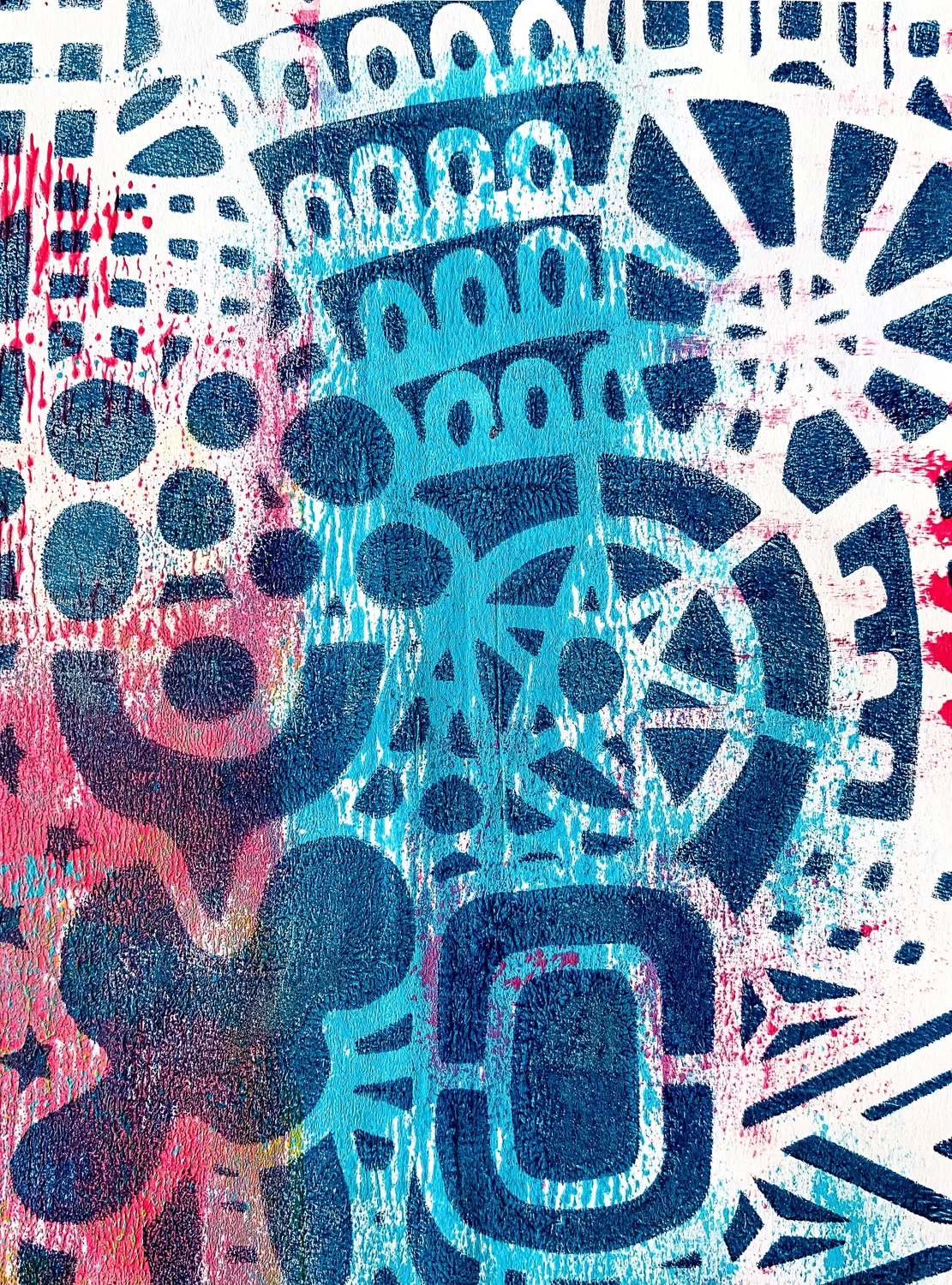 Gelli Arts Wonderland stencil Marsha Valk 13x18 cm dettagli