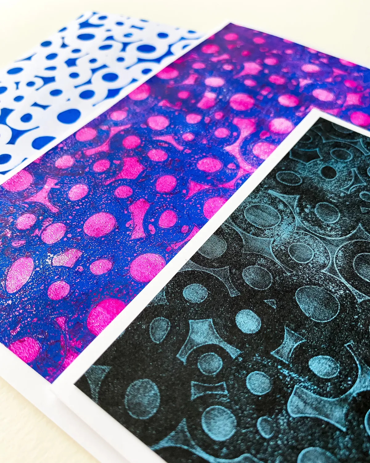Gelli Arts stencil dot 5"x7" Marsha Valk mylar