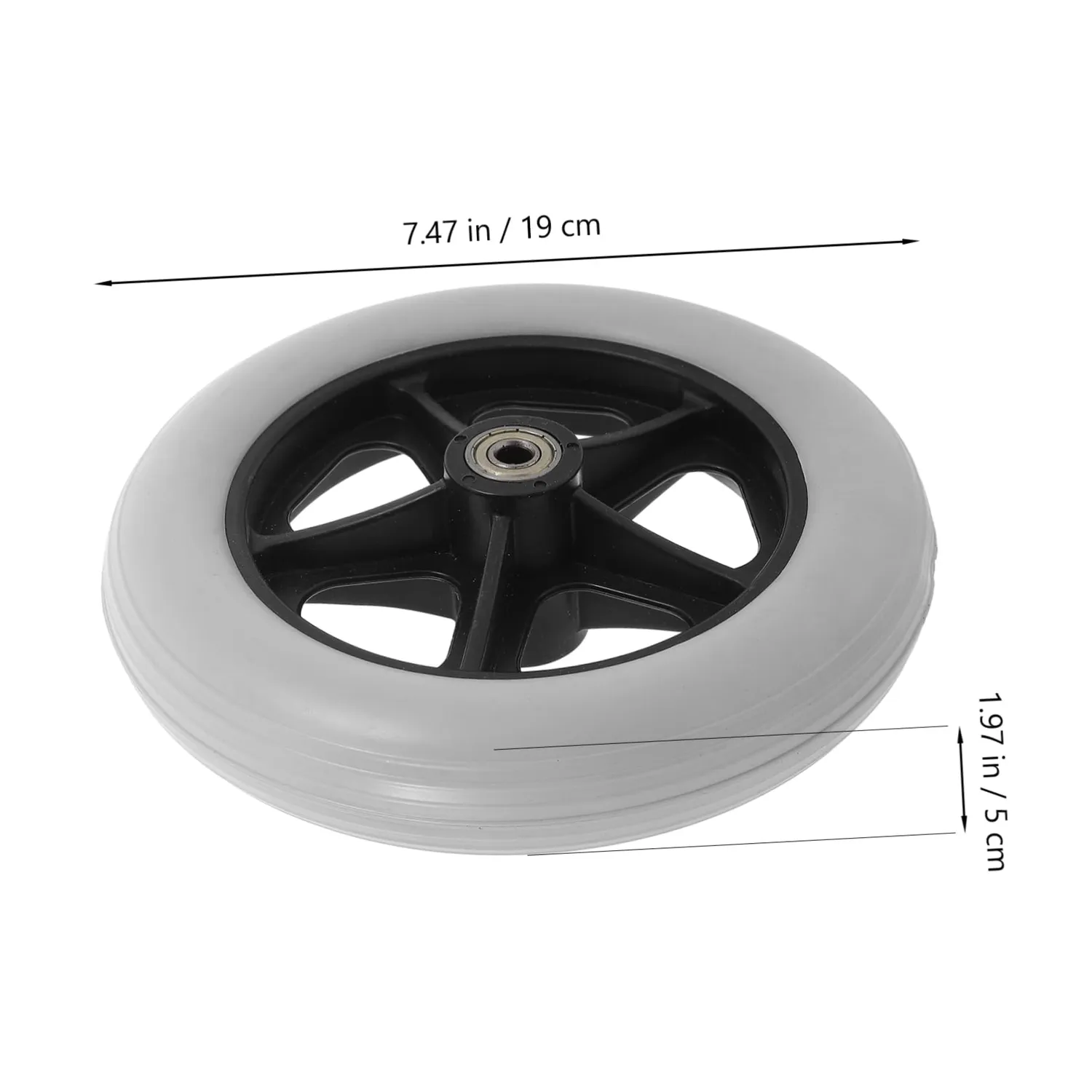 Angoily ruote anteriori sedia a rotelle PVC 2 pezzi grigio