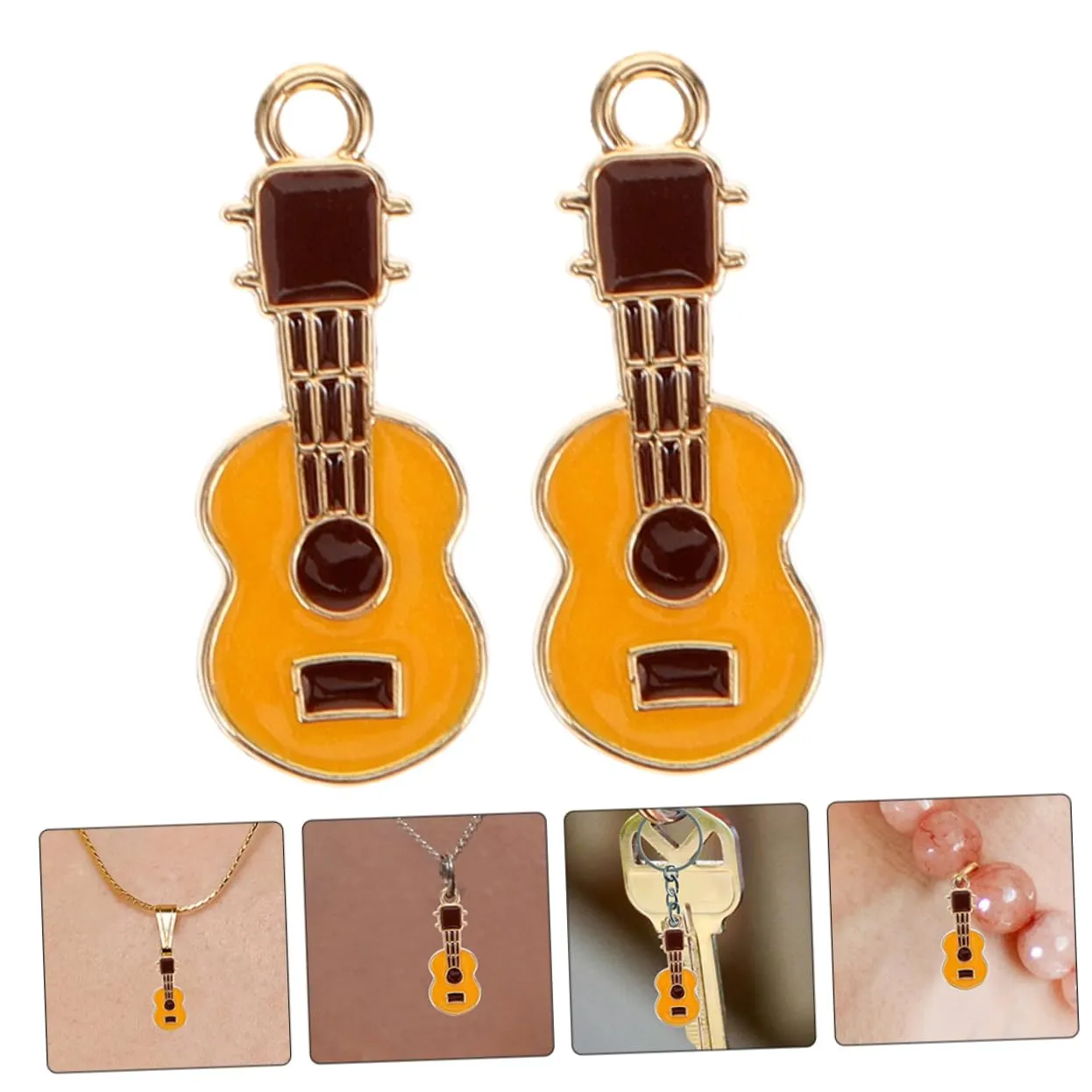 Angoily Chitarra ciondoli smaltati arancia 40 pezzi
