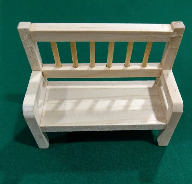 Deco Foam 3270159 Panchina Miniatura Legno 8 cm