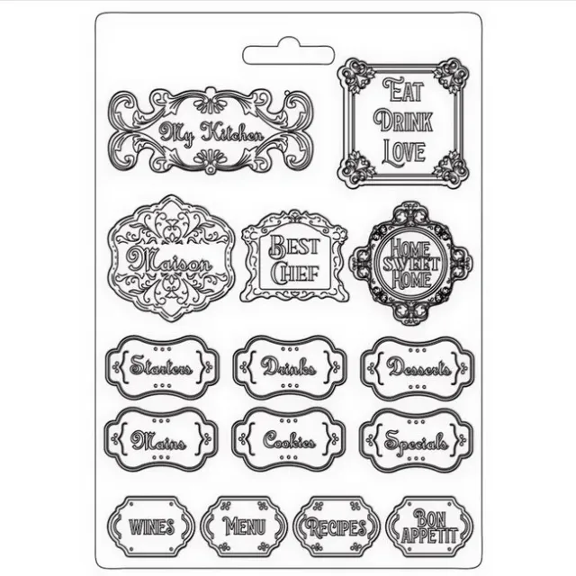 Stamperia Casa Granada Labels stampo silicone A4 flessibile