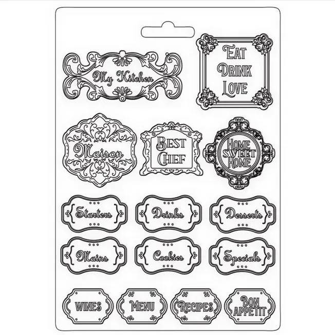 Stamperia Casa Granada Labels stampo silicone A4 flessibile