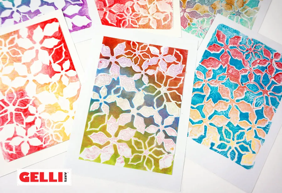 Gelli Arts Poinsettia stencil 13x18 cm mylar stella di Natale