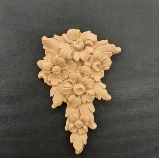 Deco Foam 1674 fregio fiore pasta di legno 11x6,5 cm flessibile