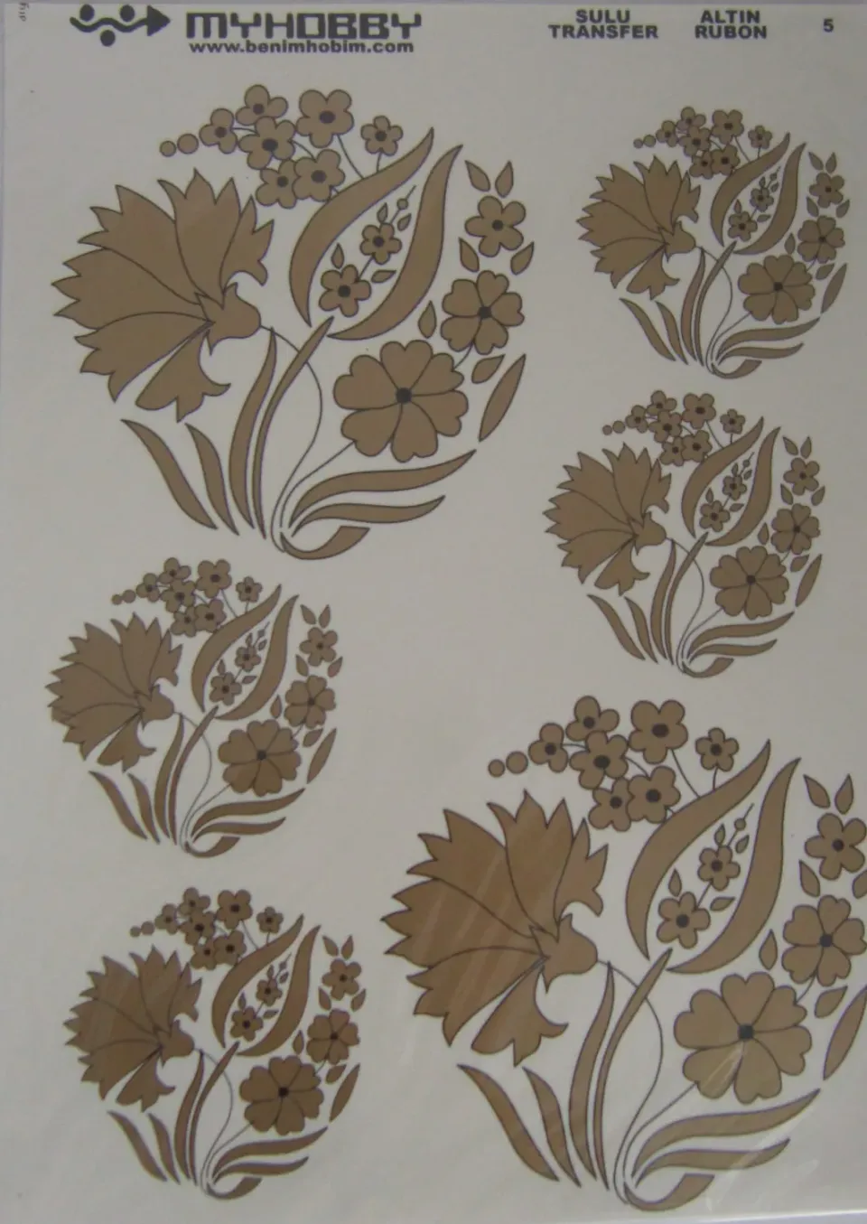 Deco Foam 5 carta di riso transfer oro 25x35