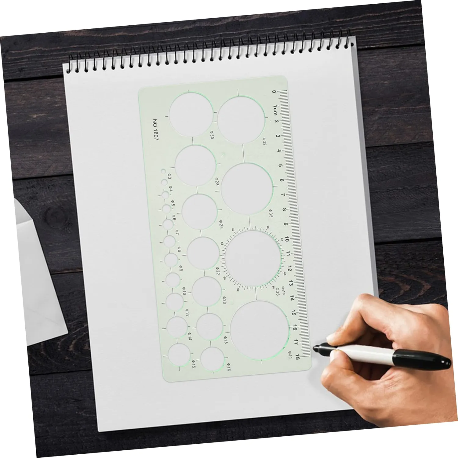 Angoily Stencil Circolari Plastica 9 Pezzi Verde Misure Miste