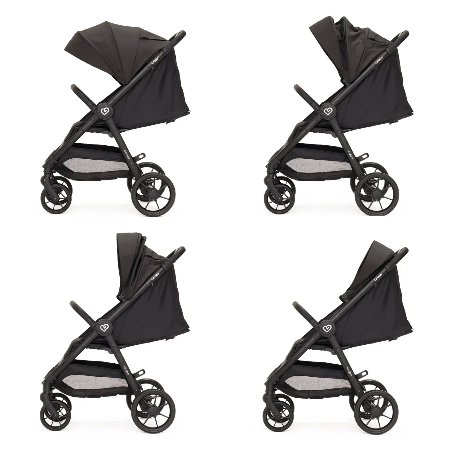 GioJoy 1.Moov passeggino leggero nero reclinabile