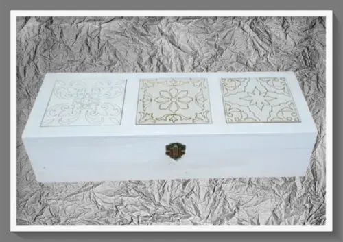 Deco Foam LG87841 scatola legno 38x14x9 cm con fregi