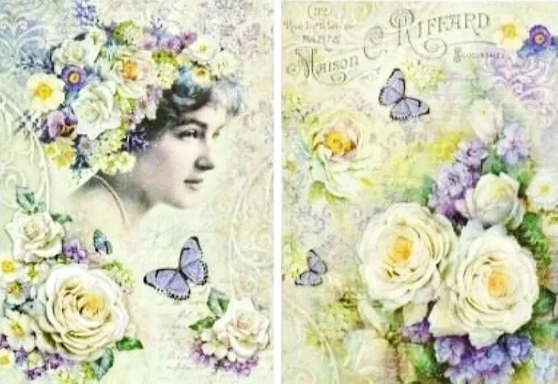 Tela TT-125 carta riso adesiva decoupage