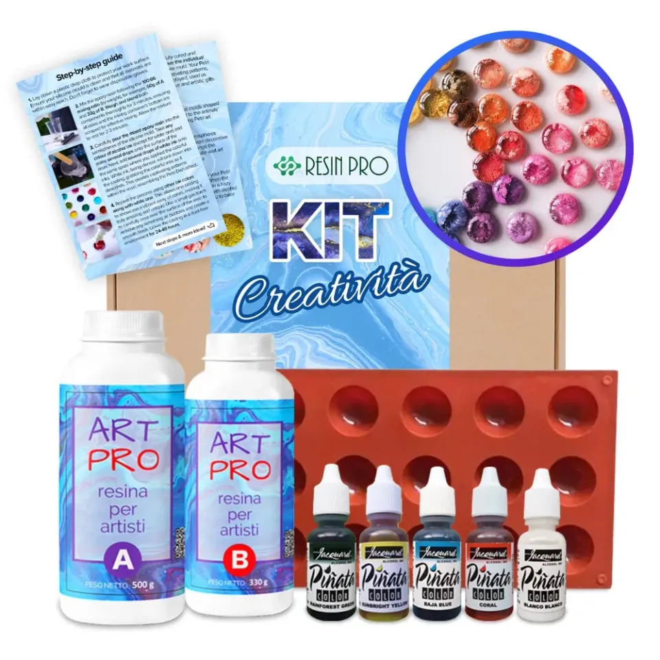Naturesin kit Petri Dish resina 830 g 5 colori alcool