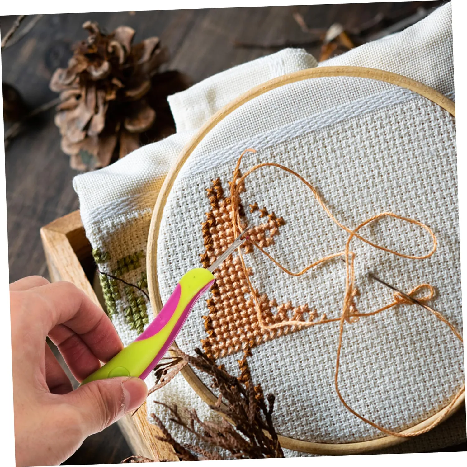 Angoily Scucitore Cucito Ergonomico 2 Pezzi Cappuccio