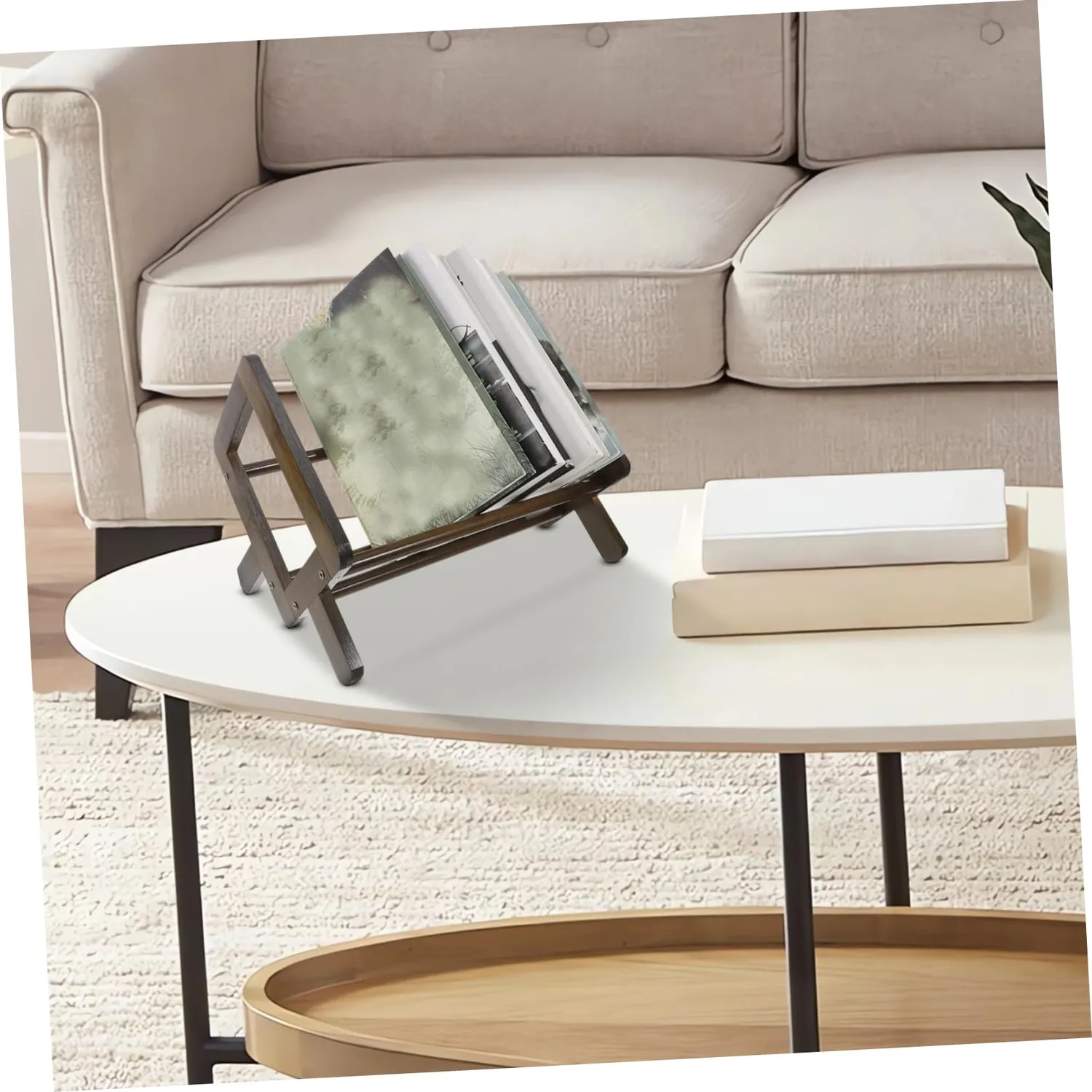 Angoily organizer libri scrivania bambù marrone scuro