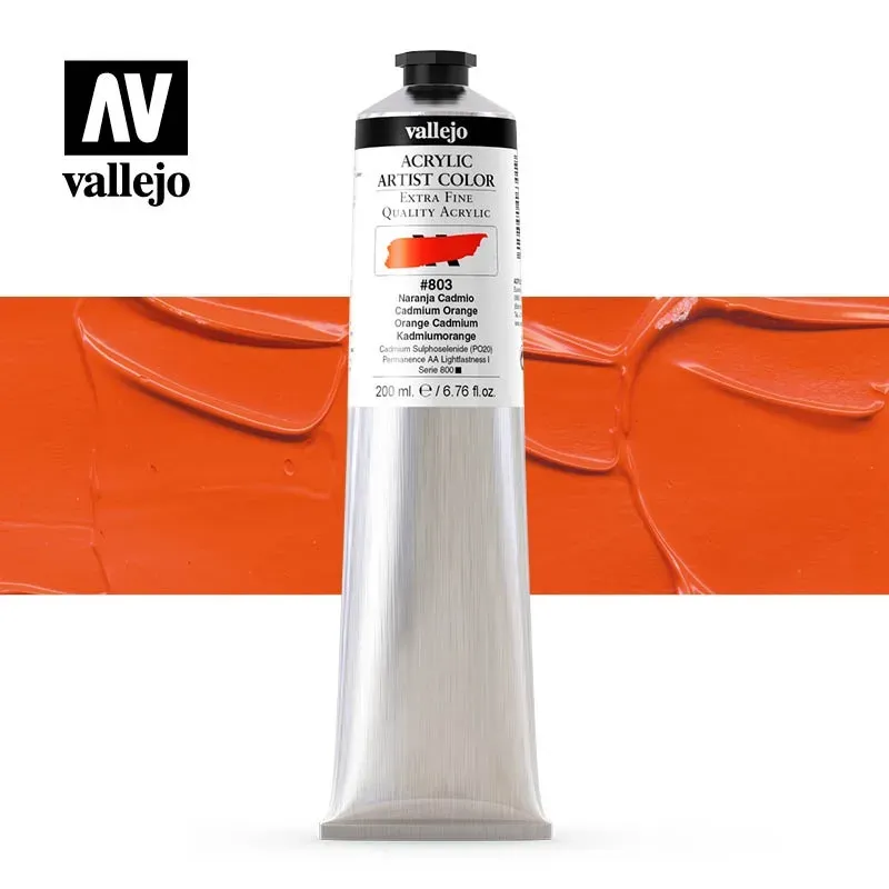 Vallejo Acrylic Artist 803 colore acrilico arancio cadmio 200ml