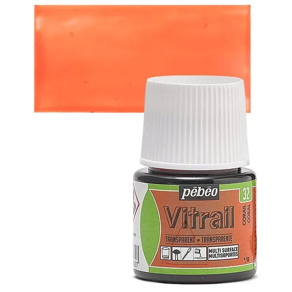 Pebeo Vitrail No32 Smalto Vetro Coral 45 ml Trasparente