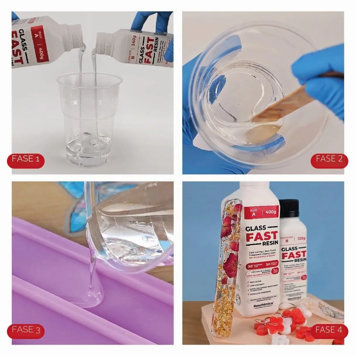 Reschimica Glass Fast Resin resina trasparente 260 gr vetro