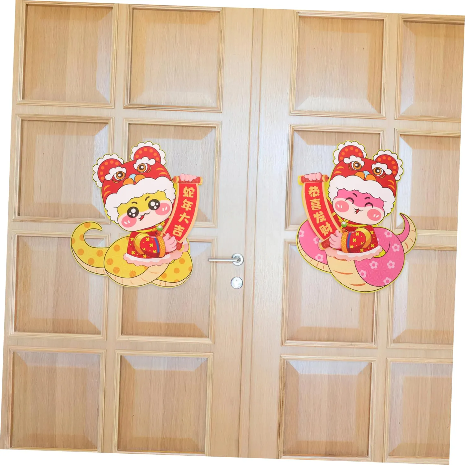 Angoily cartelli porta Capodanno Cinese 2 pezzi 32,2x28,6 cm serpente