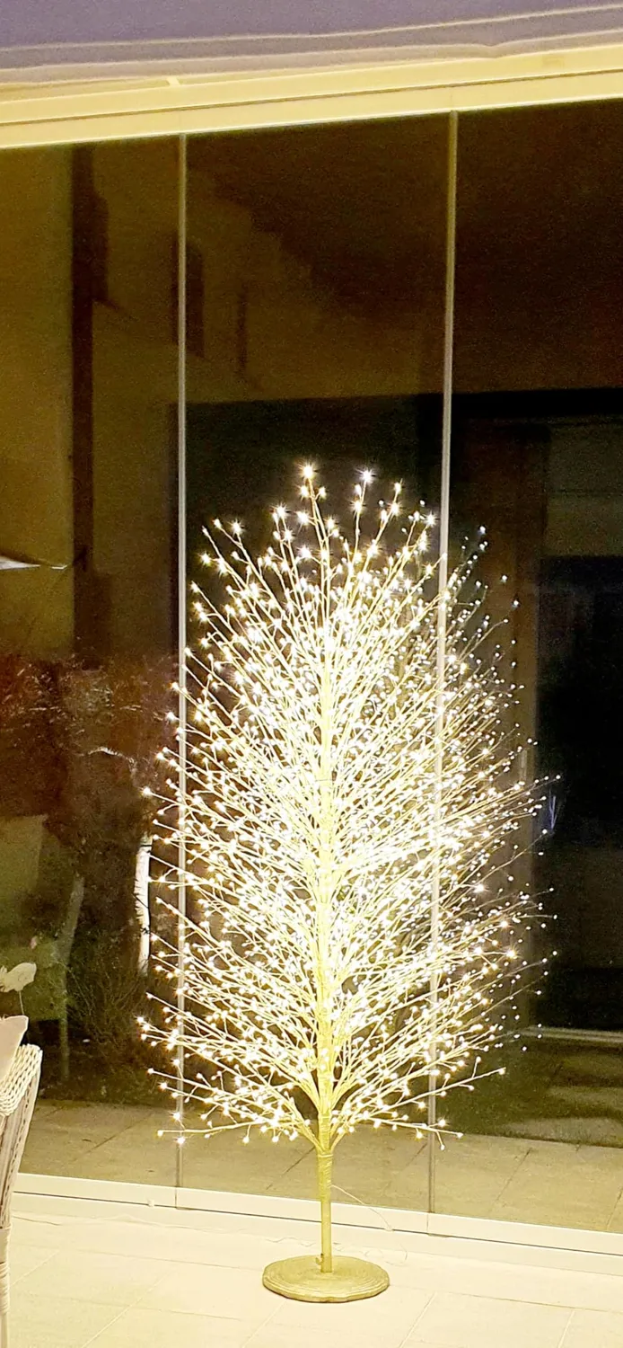Giodicart Albero Faggio oro 180 cm 2000 micro LED calda