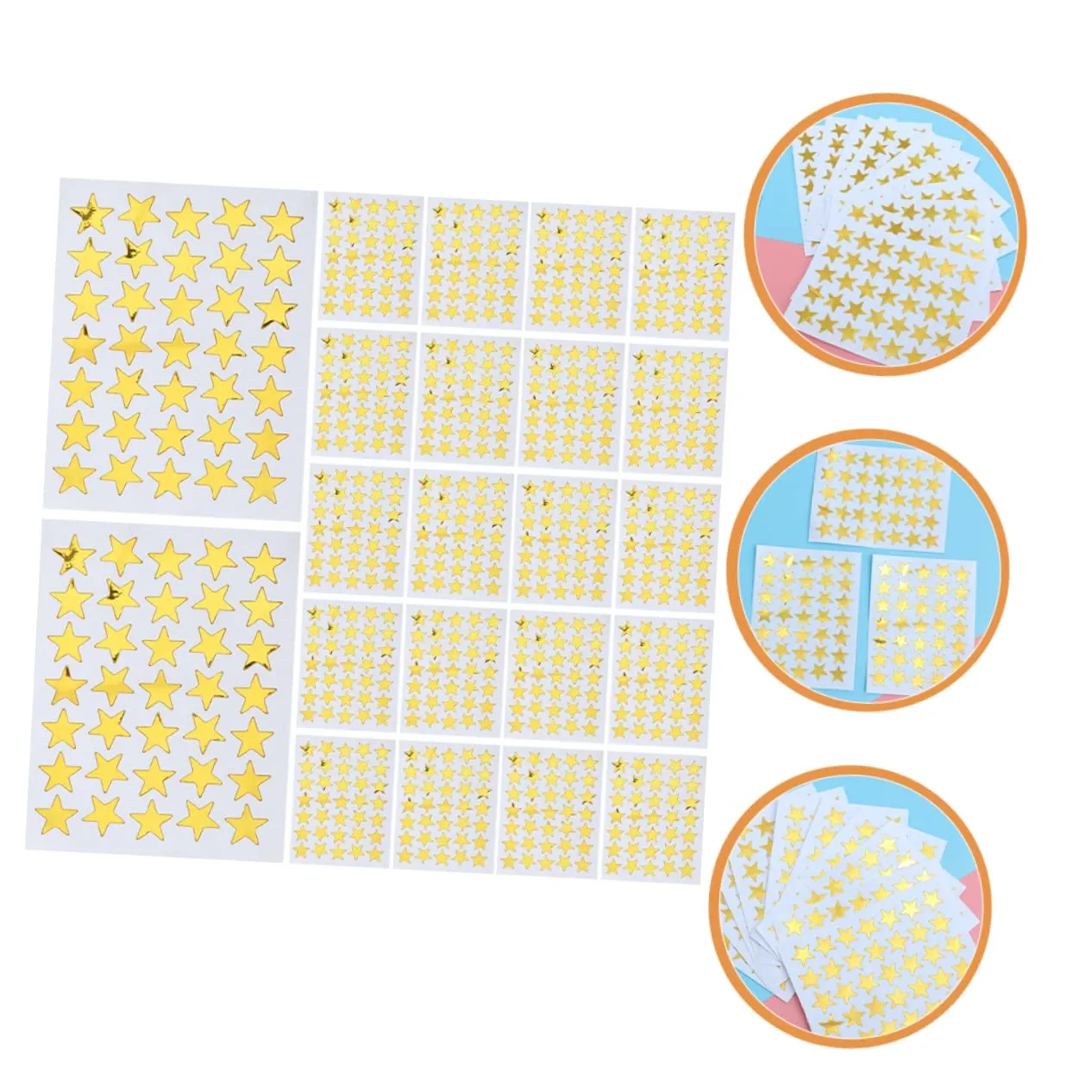 Angoily Stelle Adesive Oro 50 Fogli PVC piccole premio