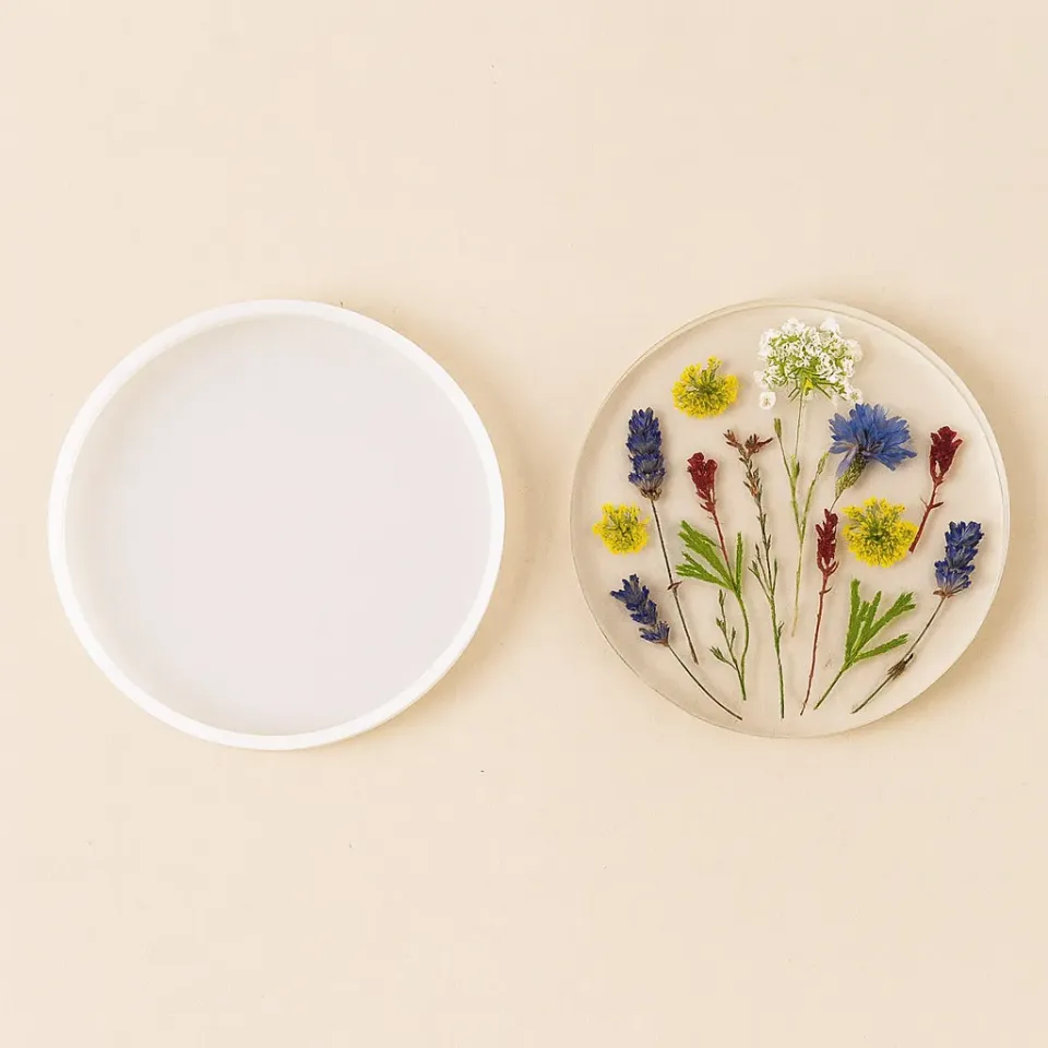 Naturesin stampo circolare silicone 8,8 cm per resina e gesso