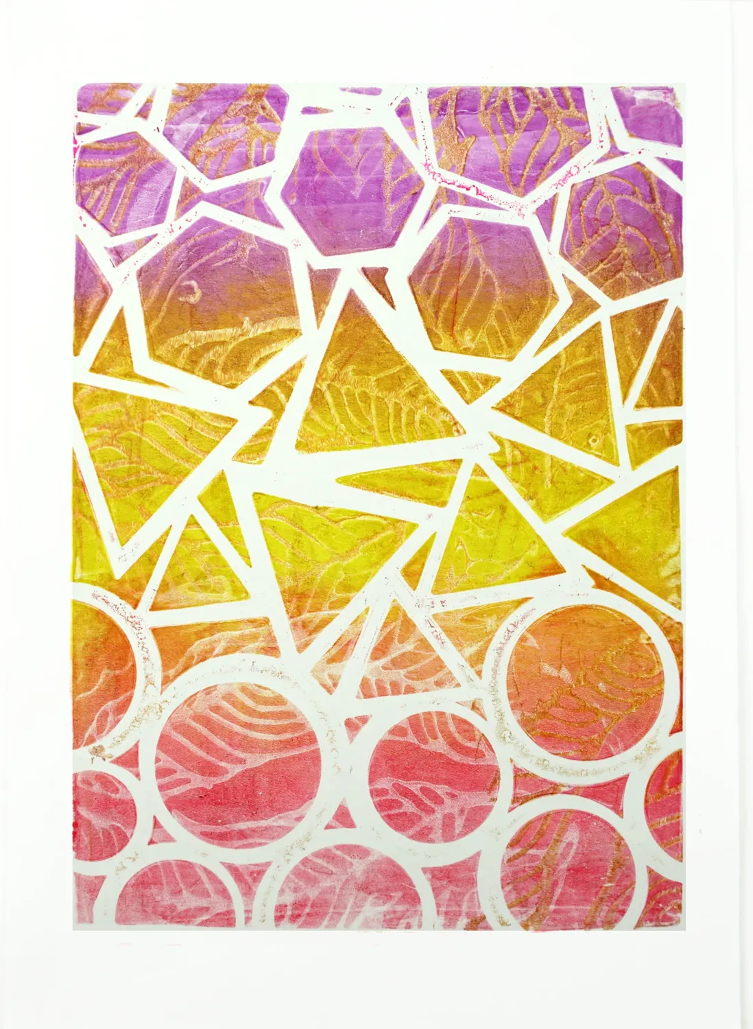 Gelli Arts Geo stencil geometrico Giovanna Zara 13x18 cm