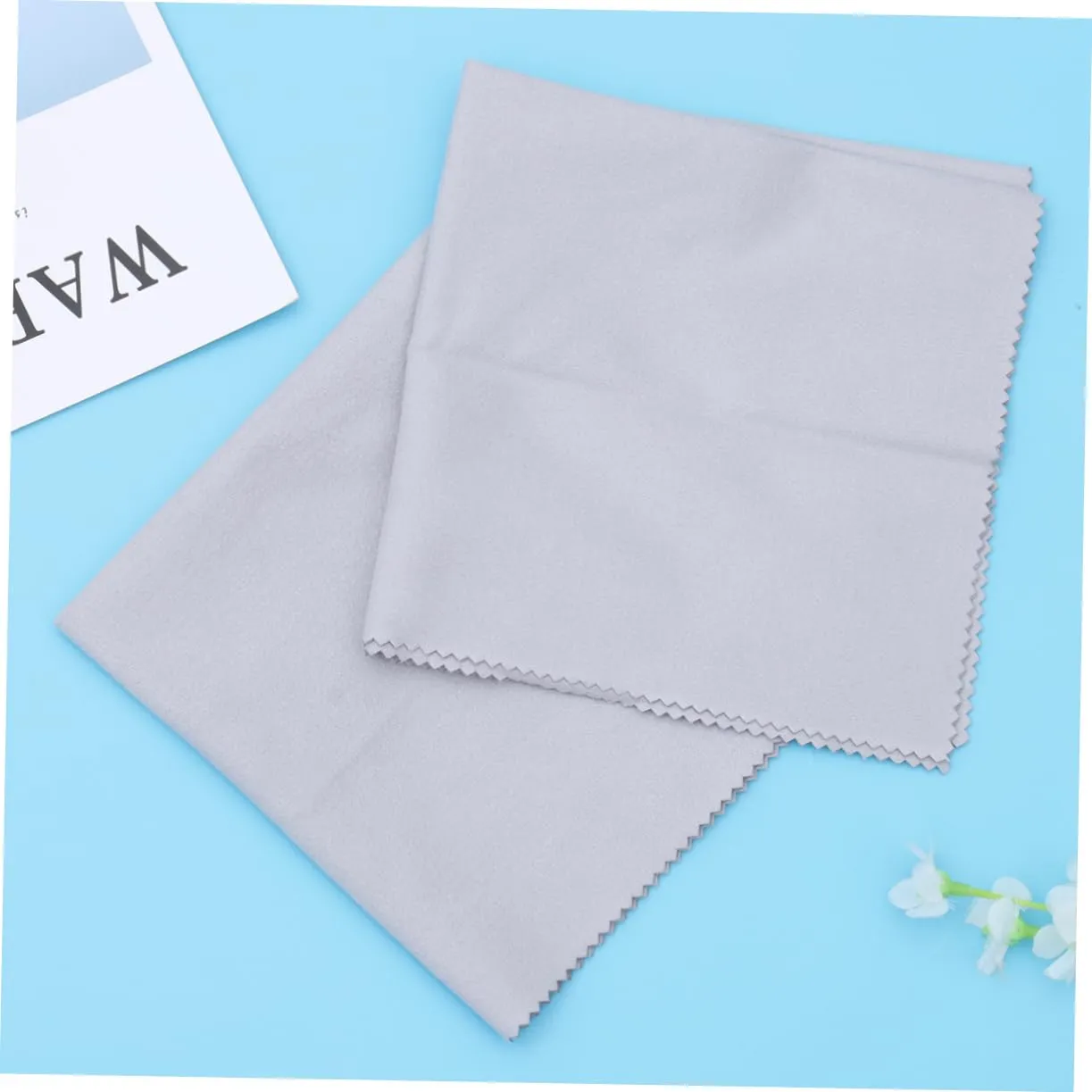 Angoily Panno Argento Microfibra Nero 30x30 cm 2 Pezzi