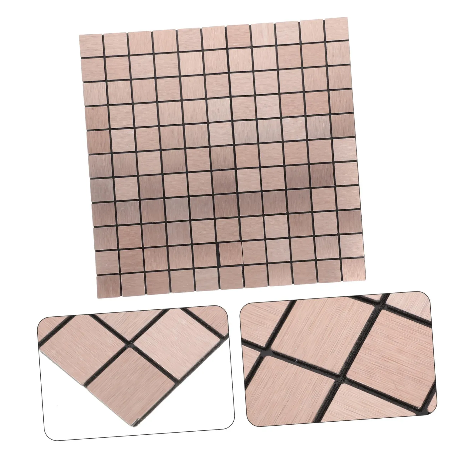 Angoily Piastrelle Adesive Alluminio Cucina Effetto Metallo oro rosa
