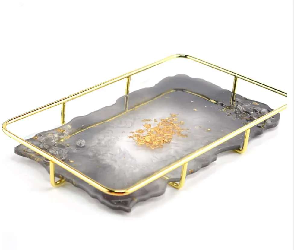 Naturesin Vassoio Rettangolare 30,5x17 cm stampo + supporto oro