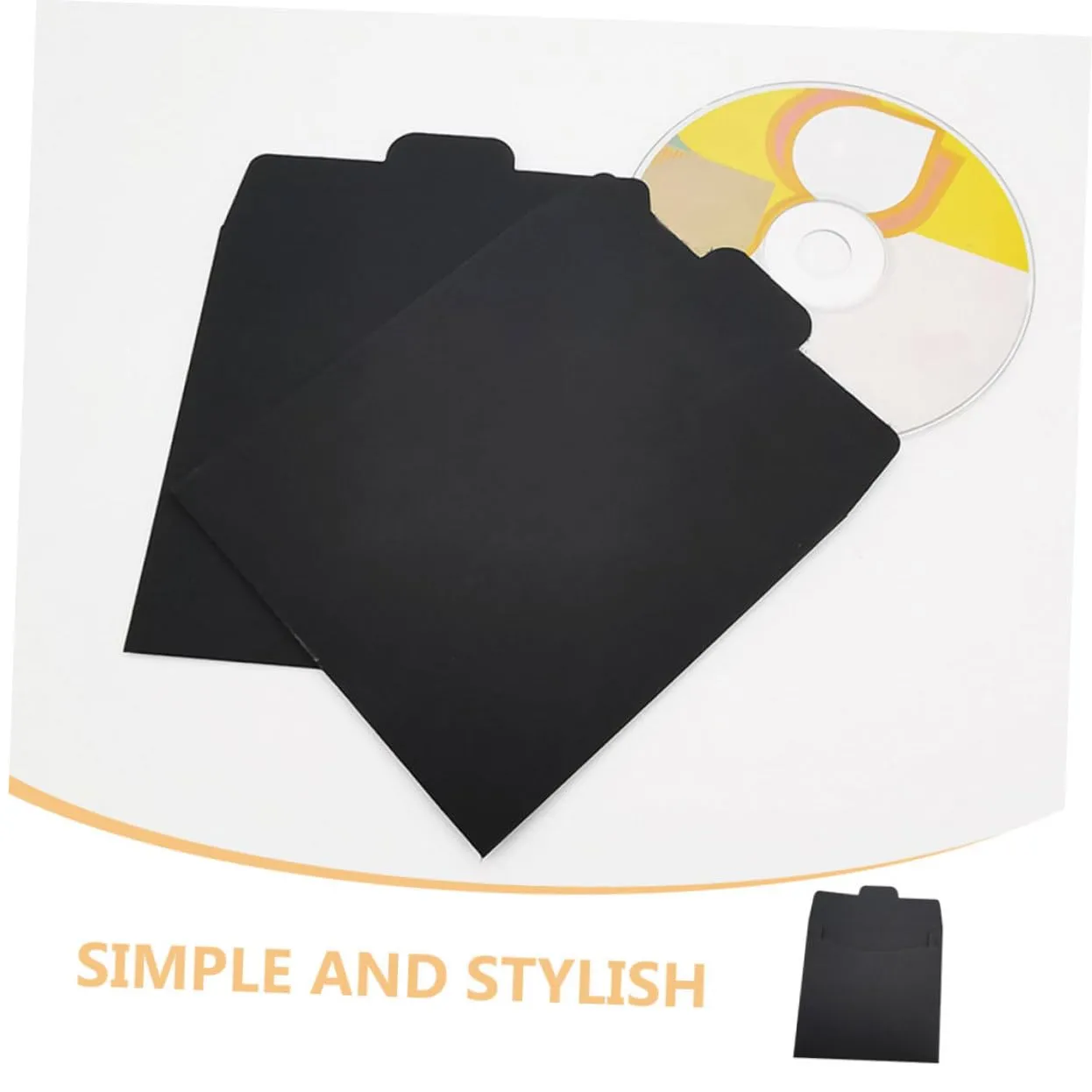 Angoily buste per CD nere 100 pezzi in carta resistente