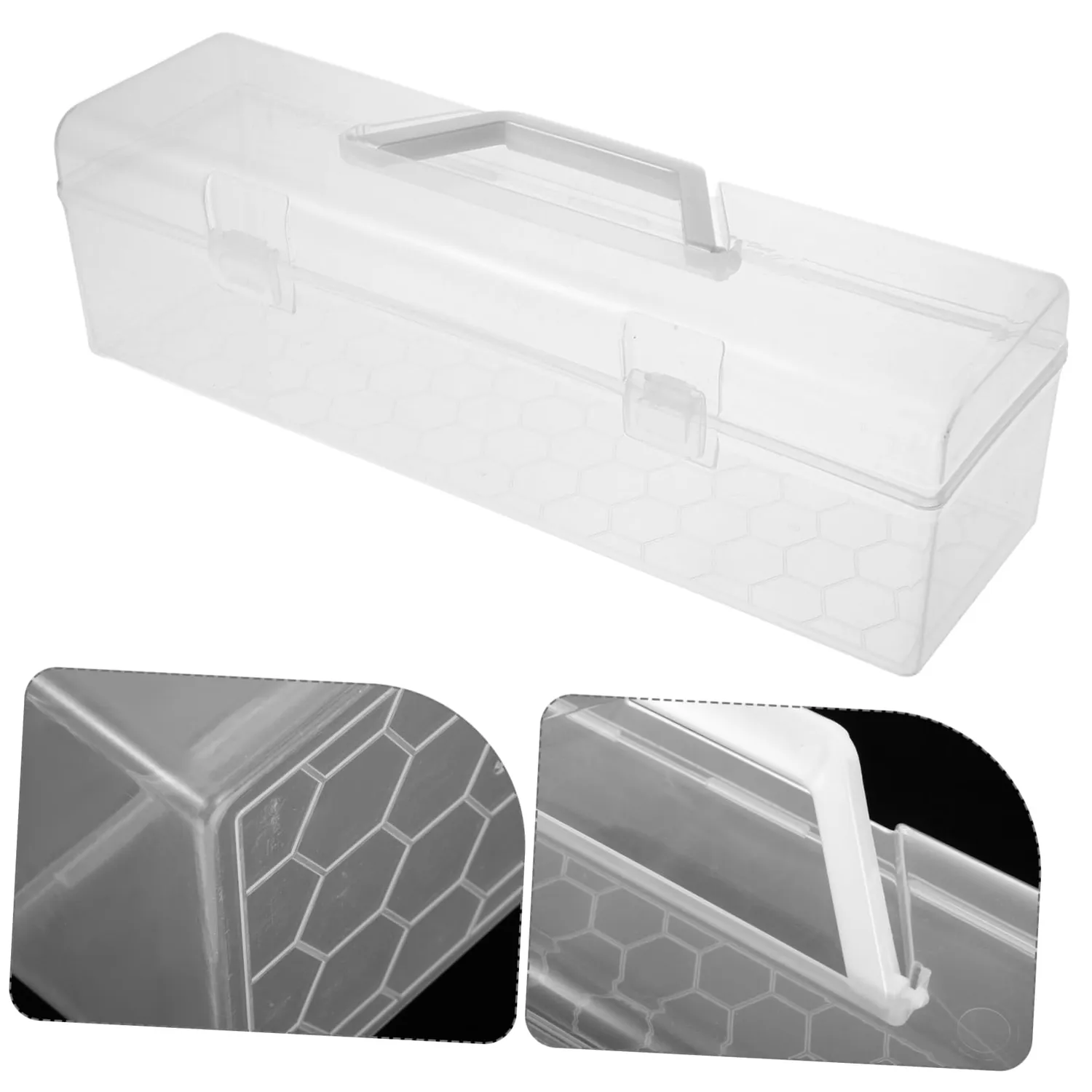 Angoily scatola trasparente con coperchio portatile ampia