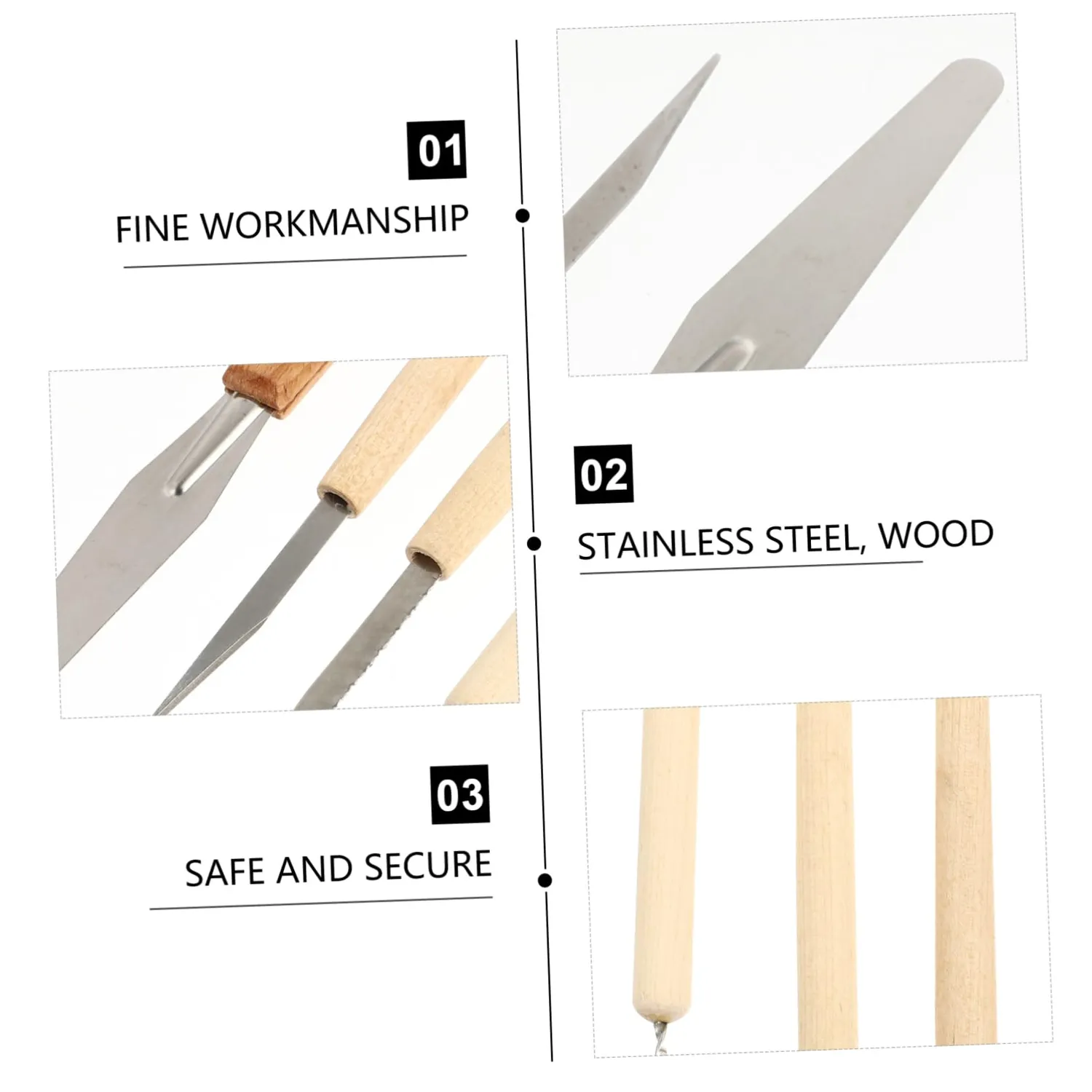 Angoily Strumento Intaglio Argilla kit ceramica 1 set marrone