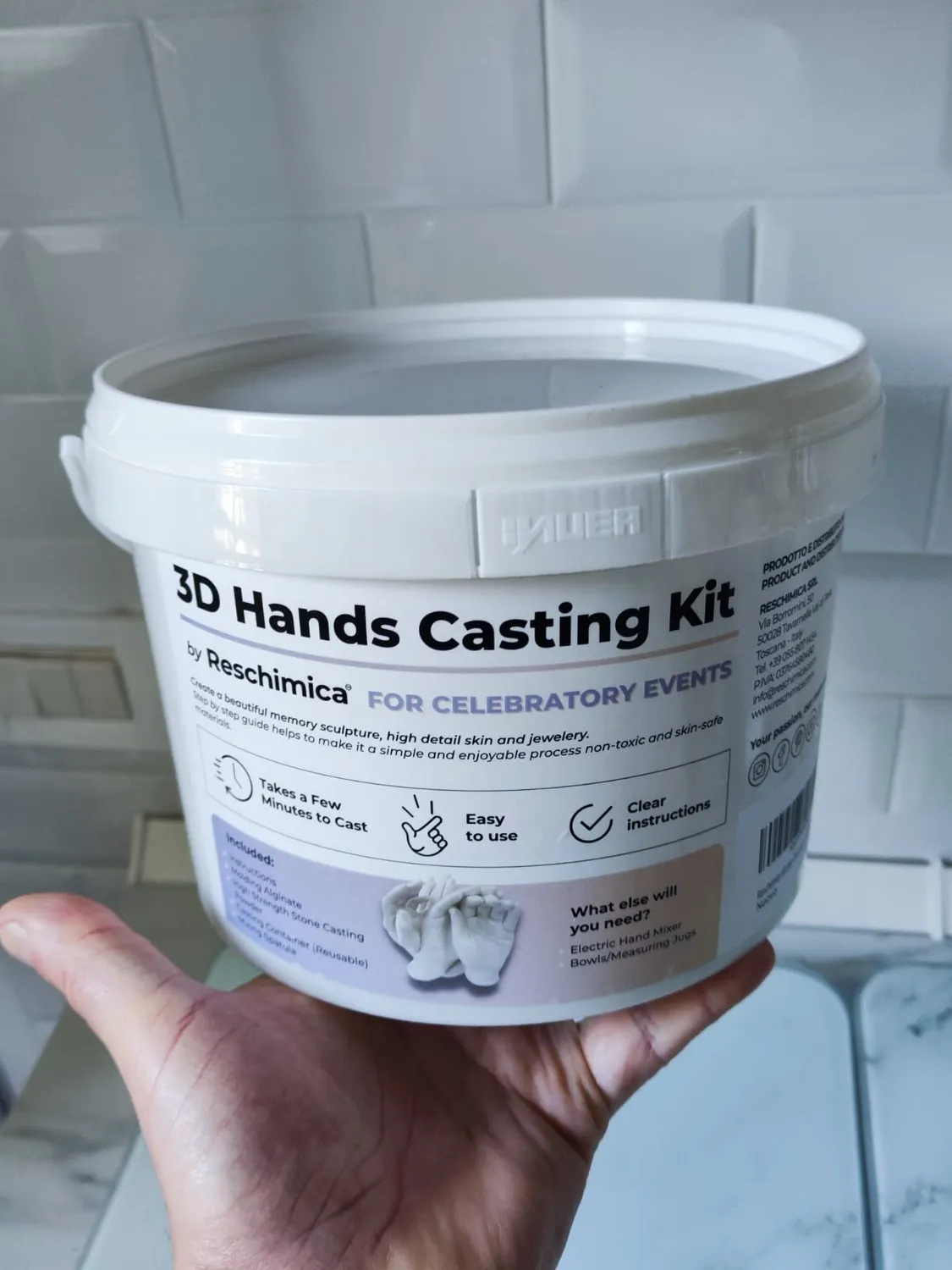 Reschimica Love Cast Kit Calco Mani Coppia Famiglia Alginato Gesso