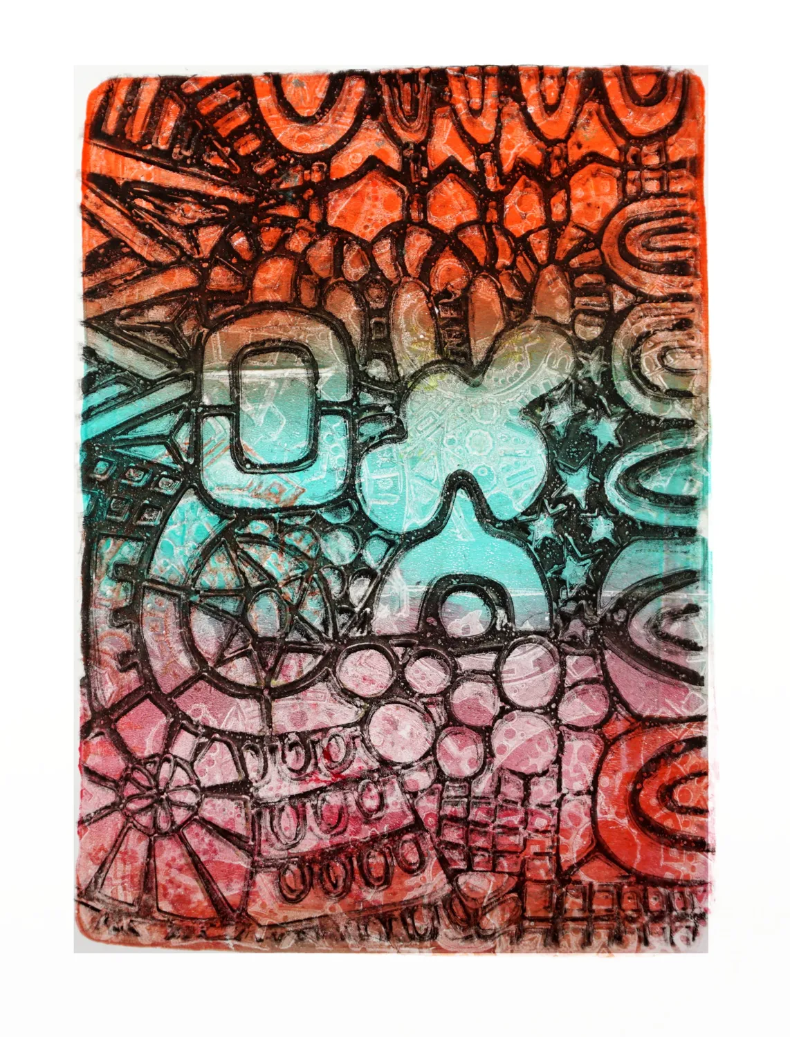 Gelli Arts Wonderland stencil Marsha Valk 13x18 cm dettagli