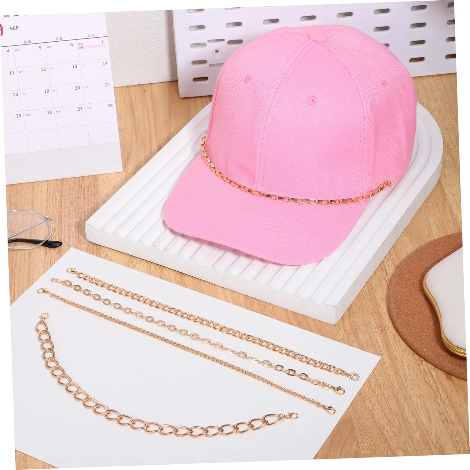 Angoily Catena Cappello Rame Moschettone Decorativa Berretto