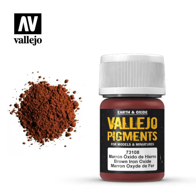 Vallejo Pigment 108 Brown Iron Oxide pigmento 35 ml ruggine