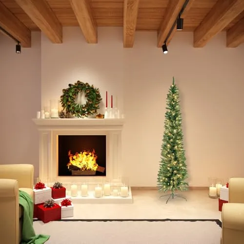 Giodicart Peak Tree Slim albero di Natale 180 cm 140 microLED